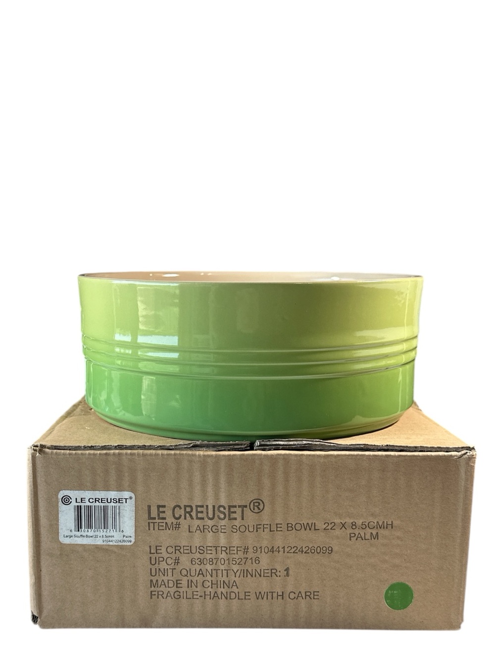 NEW Le Creuset LARGE PALM SOUFFLÉ BOWL